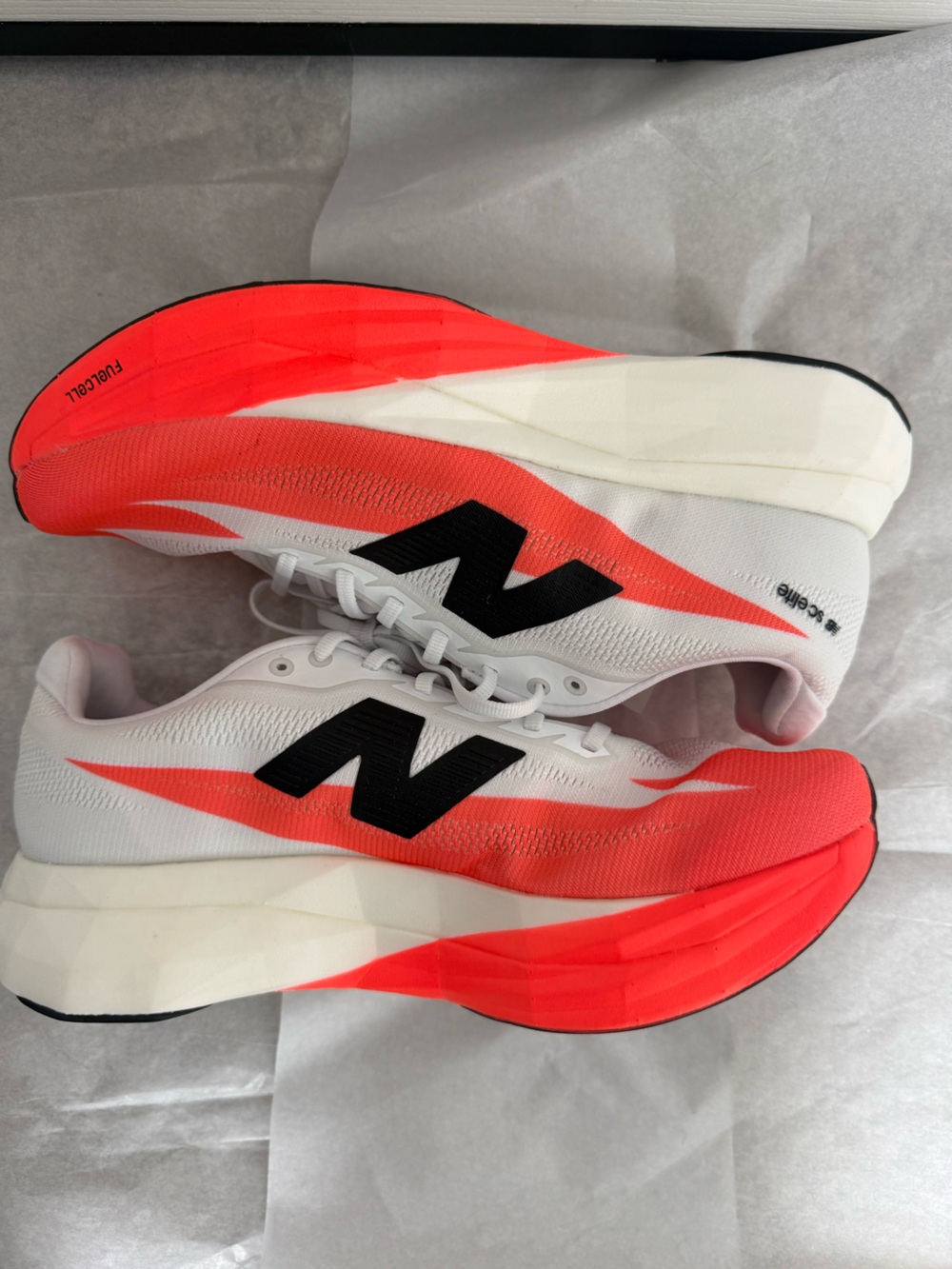 New Balance FuelCell SC Elite White Orange New No Box Woman’s 10.5